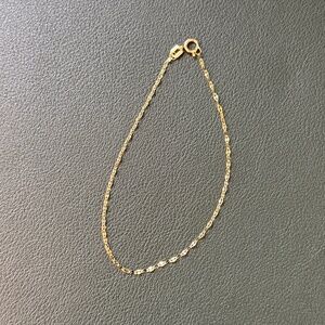 Brand New 7" 10k Solid Gold Mirror Link Bracelet